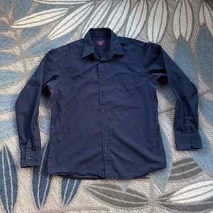 UNTUCKit Men’s Slim Fit Navy Blue Button Down Shirt Size Large 100% Cotton